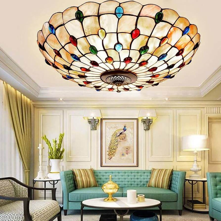 Tiffany Flush Mount Ceiling Lamps