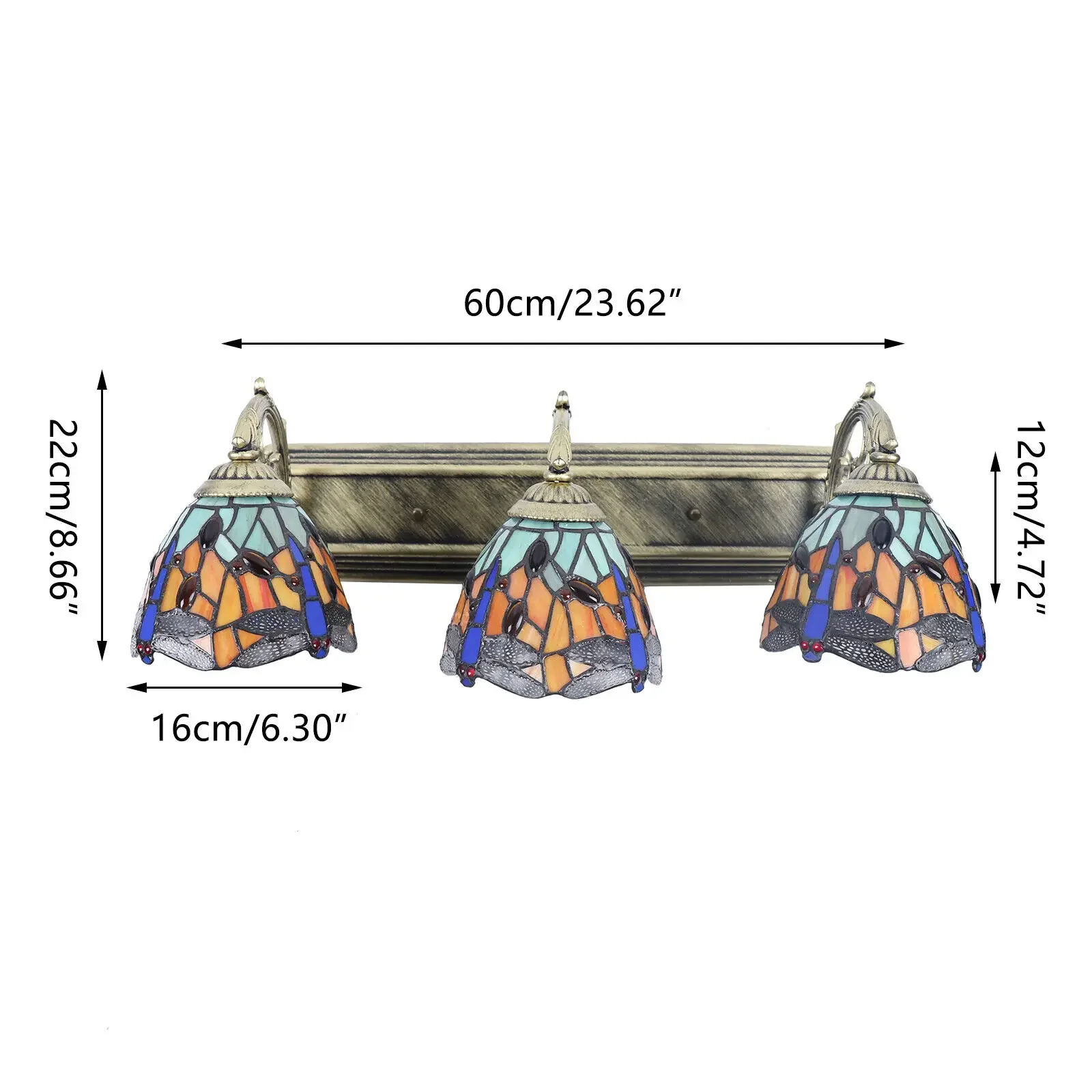 Retro Tiffany Dragonfly Wall Sconce