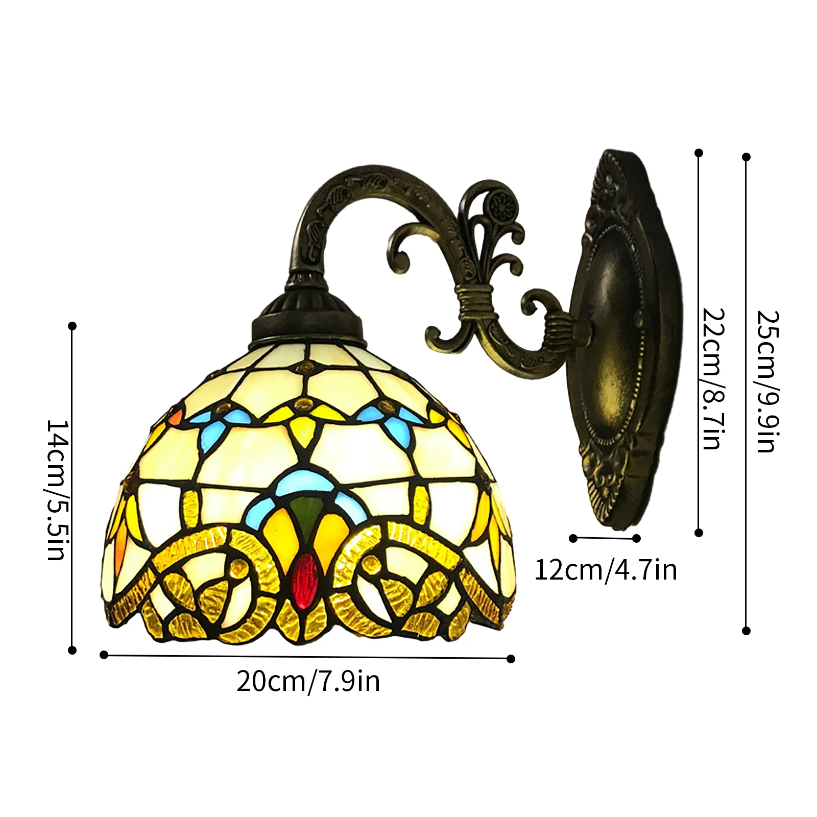Tiffany Vintage Wall Lamp for Living Room and Bedroom