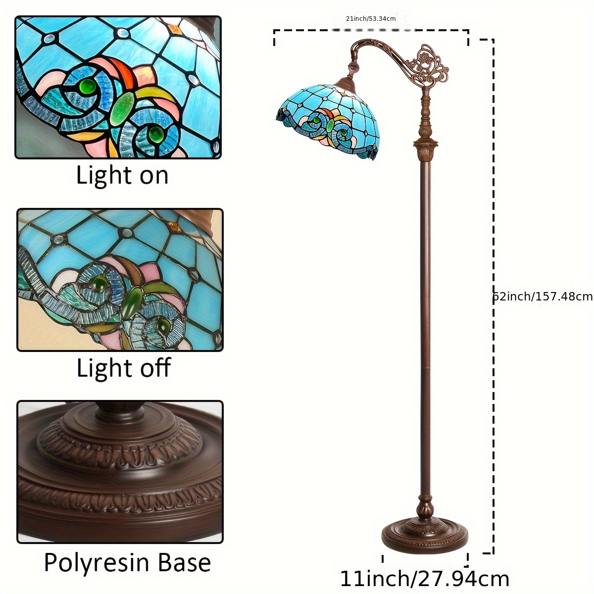 11X11X62 Inches Adjustable Floor Lamp