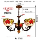 Tiffany Style Stained Glass Rose Chandelier - D