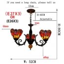 Tiffany Style Stained Glass Rose Chandelier - H