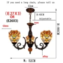Tiffany Style Stained Glass Rose Chandelier - A