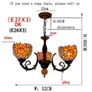 Tiffany Style Stained Glass Rose Chandelier - F