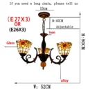 Tiffany Style Stained Glass Rose Chandelier - B