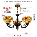 Tiffany Style Stained Glass Rose Chandelier - C