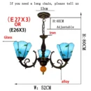 Tiffany Style Stained Glass Rose Chandelier - E