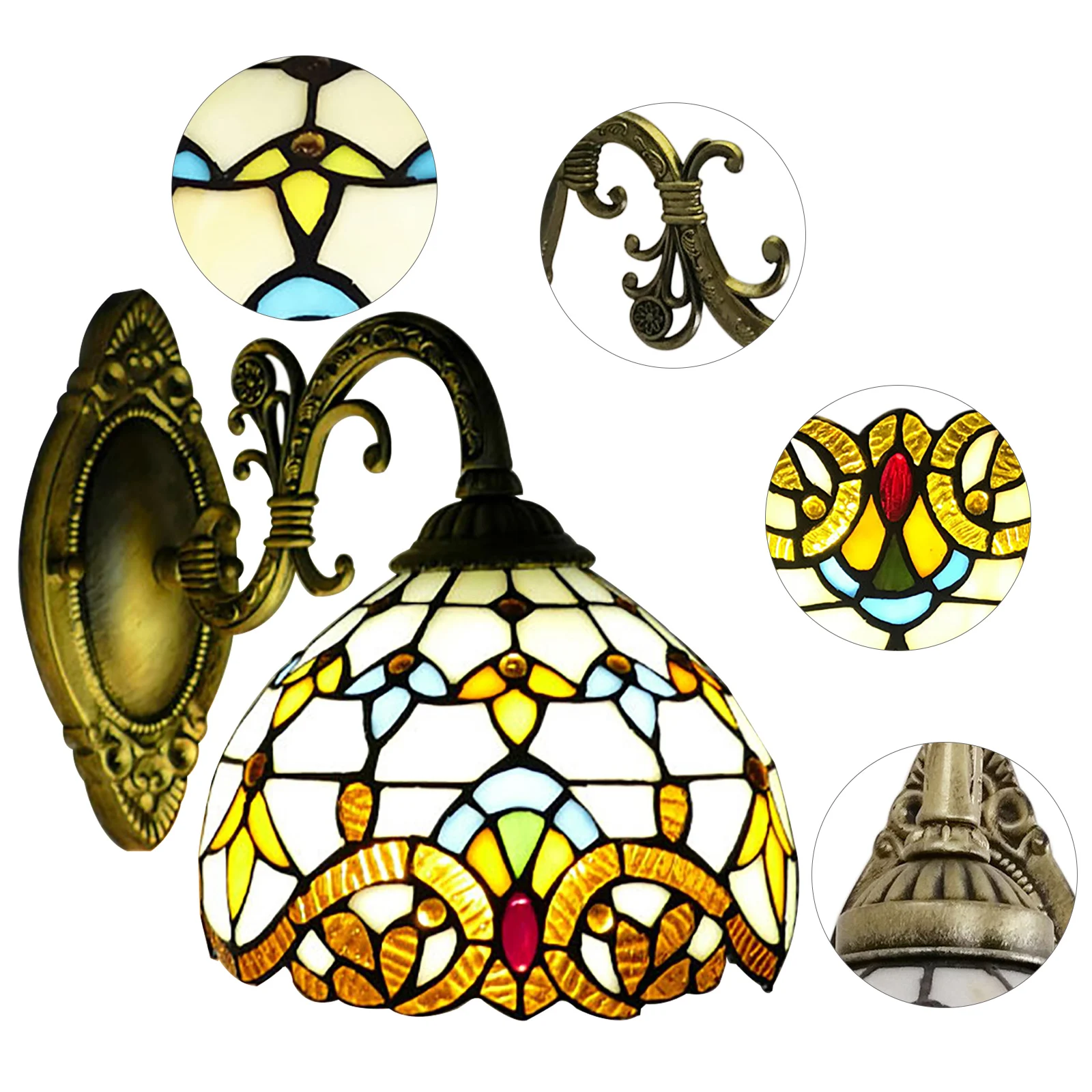 Tiffany Vintage Wall Lamp for Living Room and Bedroom