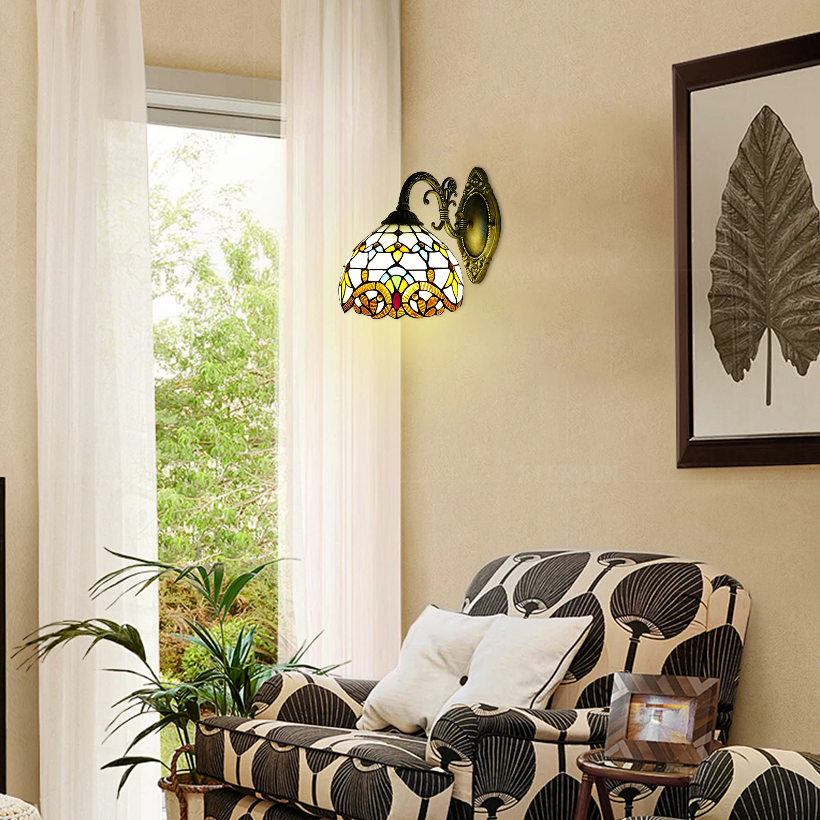 Tiffany Vintage Wall Lamp for Living Room and Bedroom
