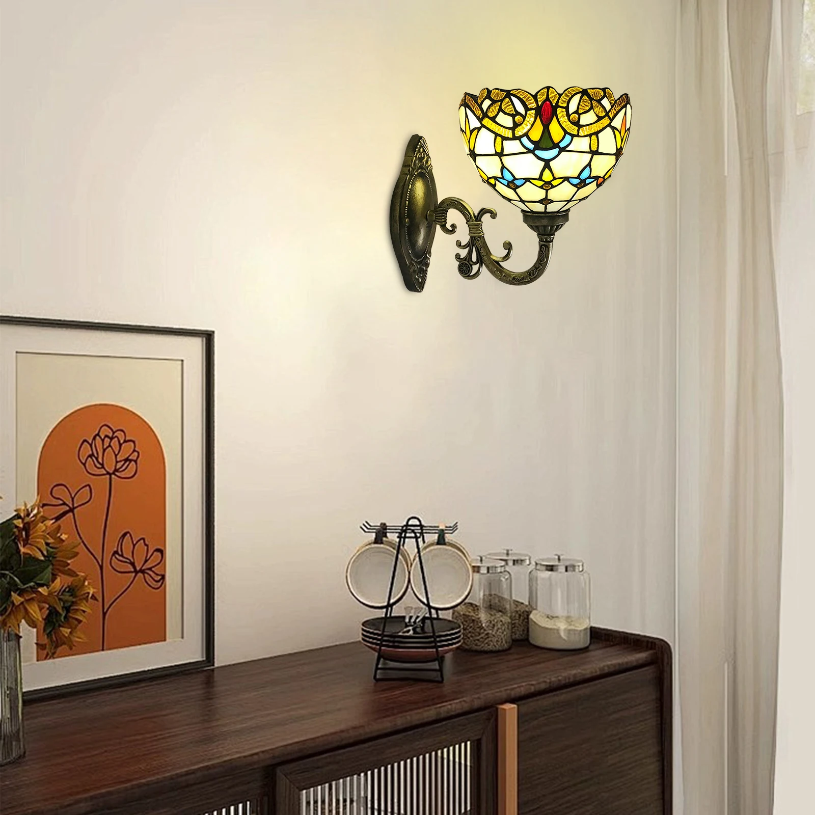 Tiffany Vintage Wall Lamp for Living Room and Bedroom