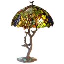 20" Oval Grape & Leaf Tiffany-Style Table Lamp