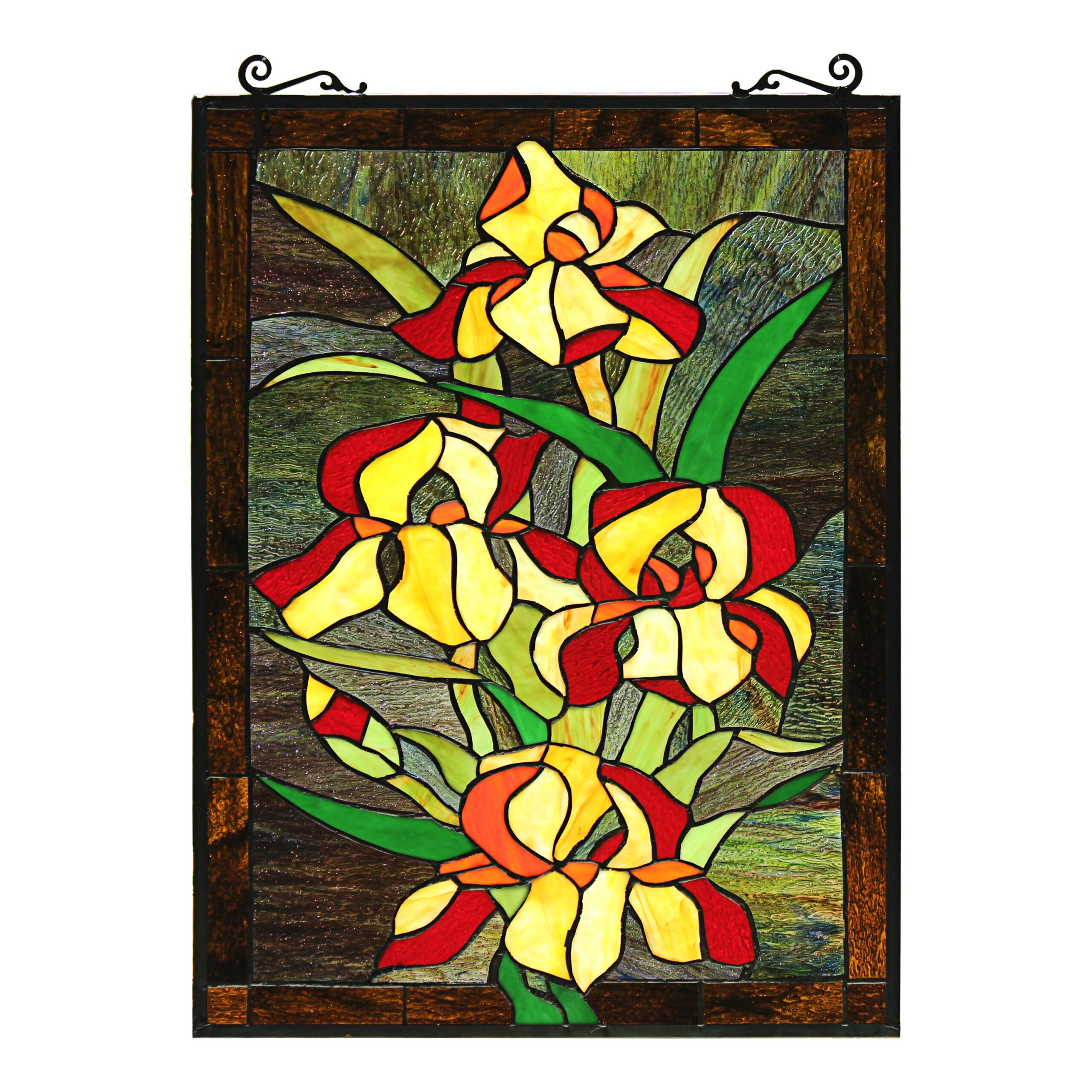 Tiffany Style Floral Stained Glass Window Panel
