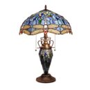 16" Dragonfly Tiffany-Style Double Lit Lamp