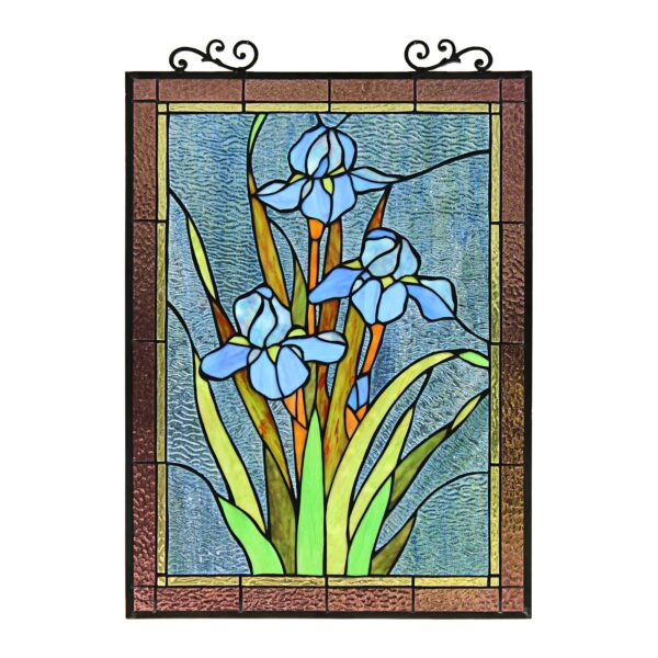 Tiffany Style Floral Vertical Hanging Window Panel