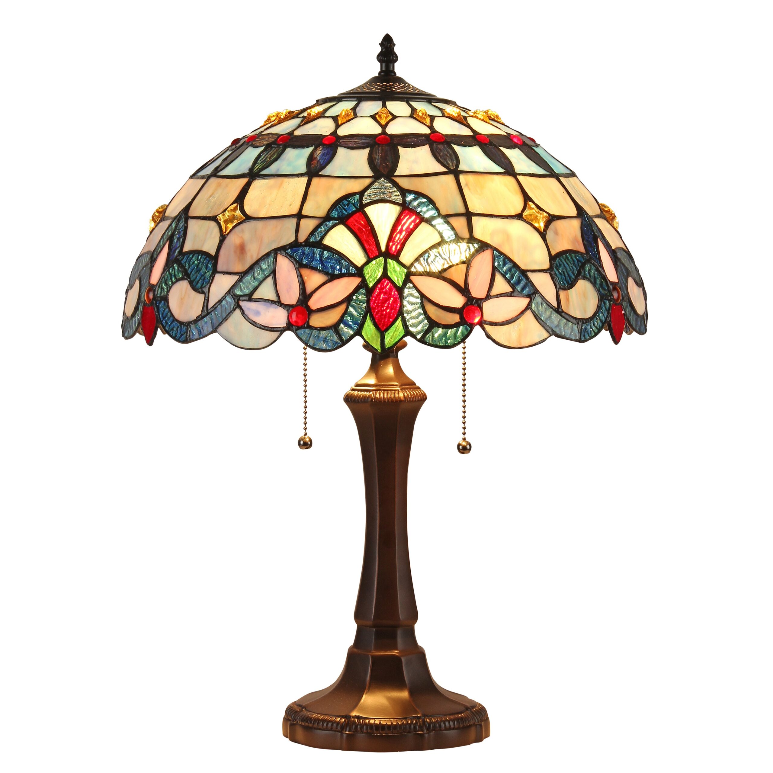 16-Inch Tiffany Glass Victorian Table Lamp