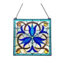 Tiffany Style Victorian Stained Glass Window Panel