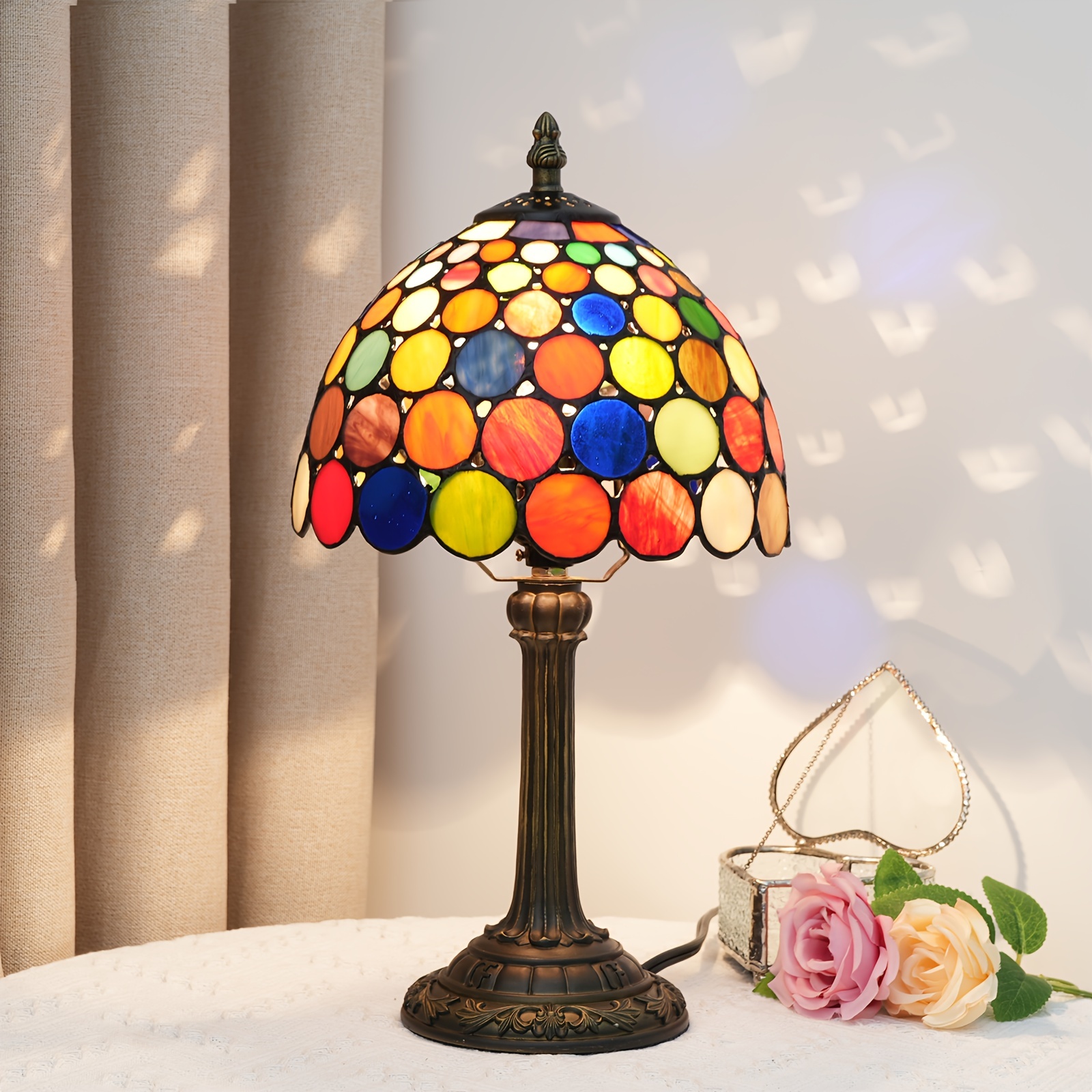 Tiffany Style Colored Glass Table Lamp