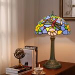 Blue Dragonfly Glass Table Lamp