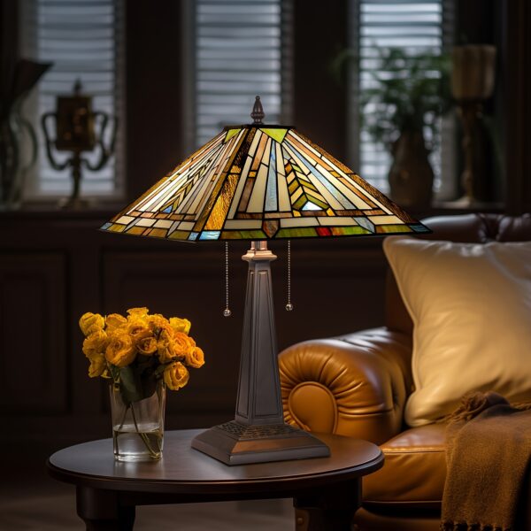 Mission Style Amber Table Lamp