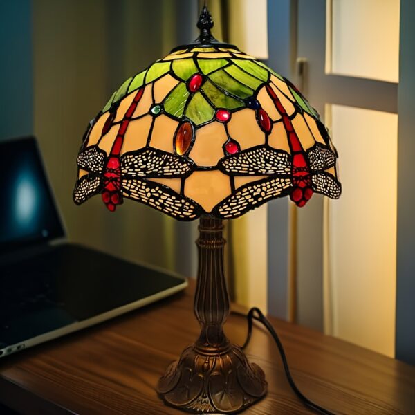 12" Dragonfly Mediterranean Style Desk Lamp