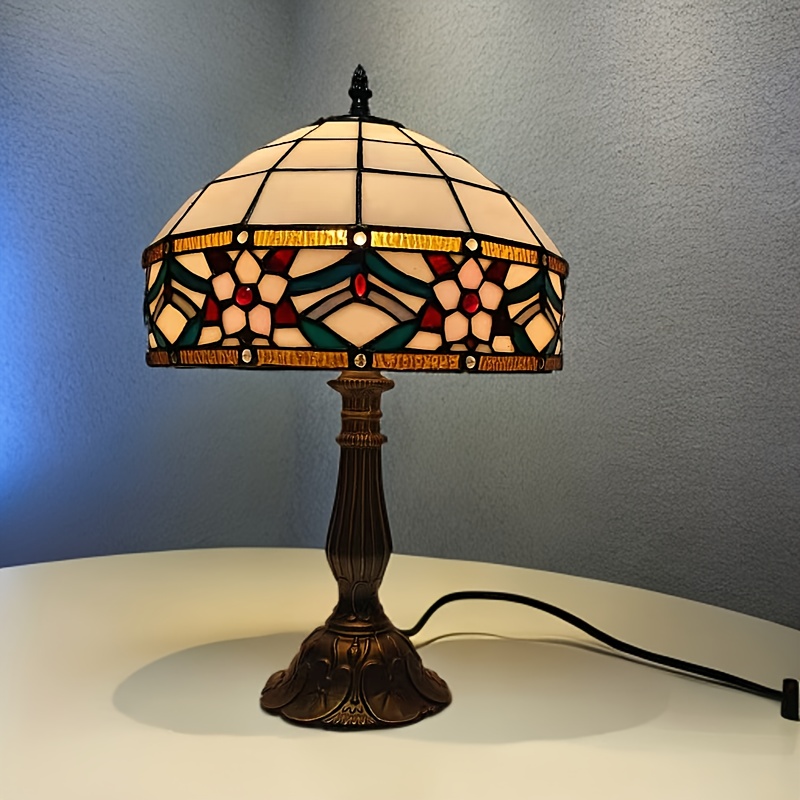 12-Inch Victorian Tiffany Glass Desk Lamp