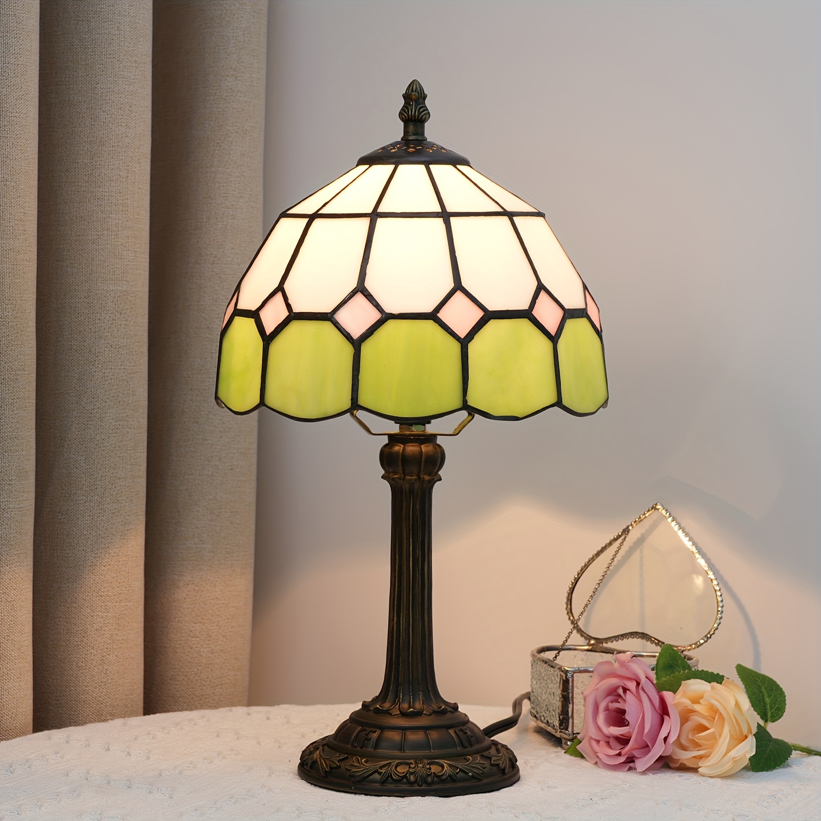 Tiffany Style Colored Glass Table Lamp