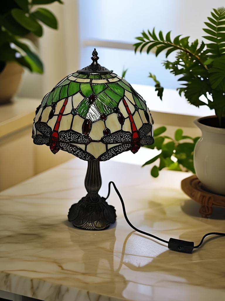 12" Dragonfly Mediterranean Style Desk Lamp