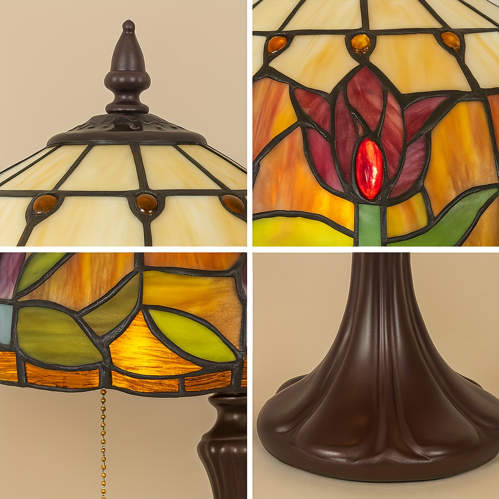 Lilac Glass 2-Light Tiffany Table Lamp