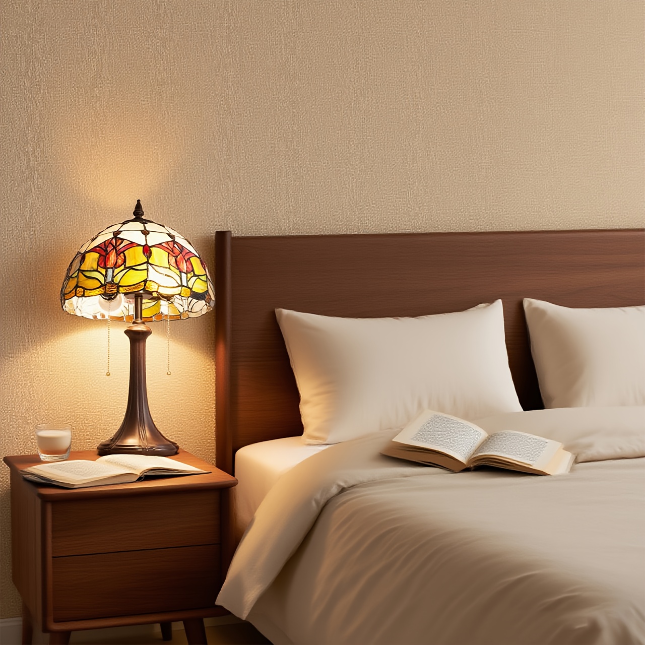 Lilac Glass 2-Light Tiffany Table Lamp