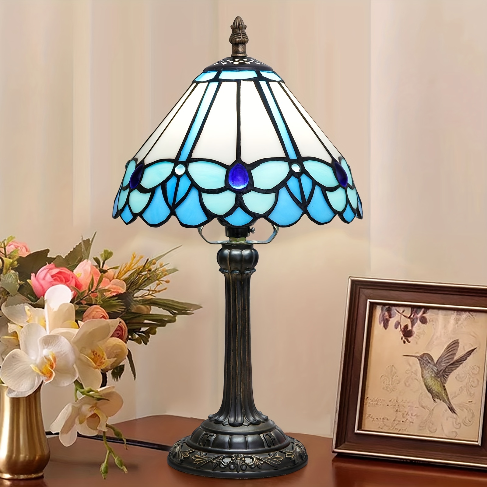 Tiffany Style Colored Glass Table Lamp