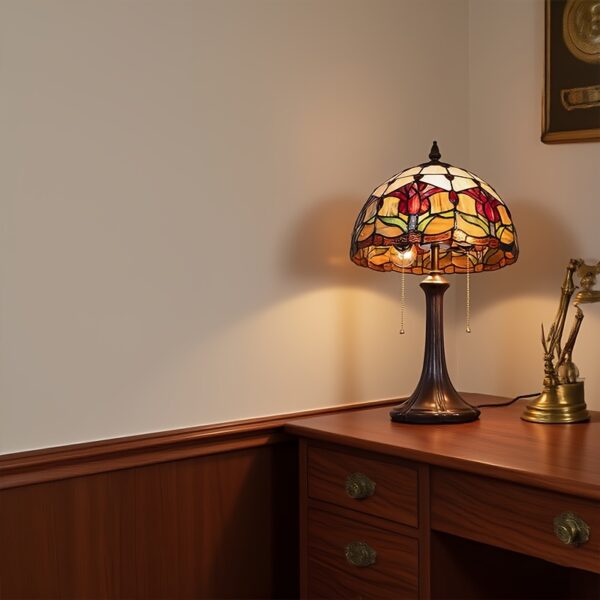 Lilac Glass 2-Light Tiffany Table Lamp