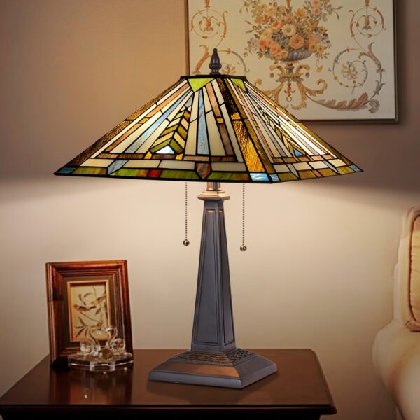Mission Style Amber Table Lamp