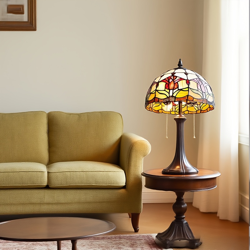 Lilac Glass 2-Light Tiffany Table Lamp