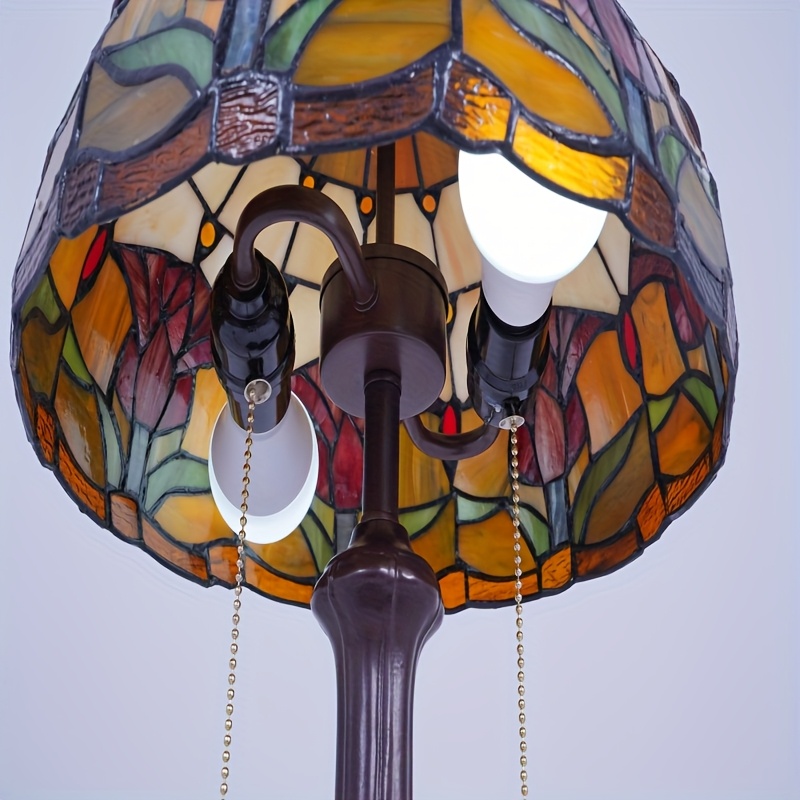12" Tiffany-Style Floral Glass Table Lamp