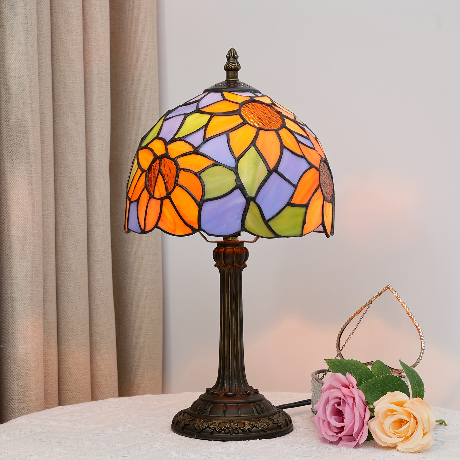 Tiffany Style Colored Glass Table Lamp