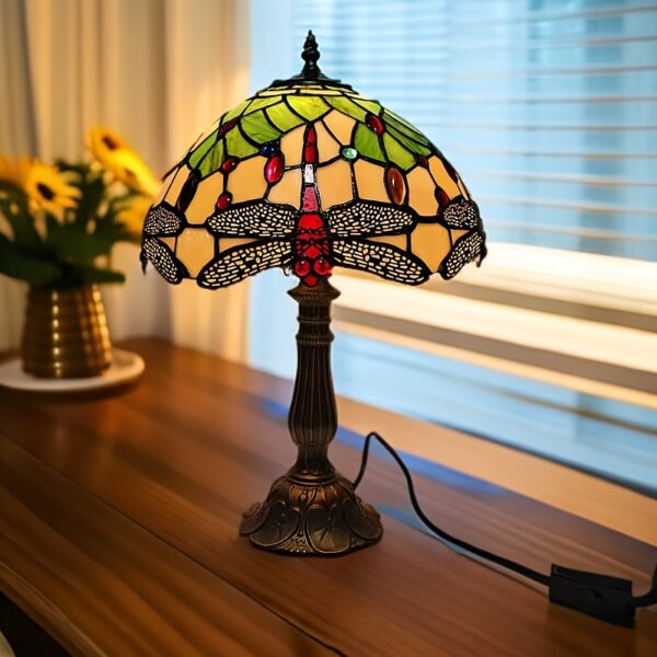 12" Dragonfly Mediterranean Style Desk Lamp