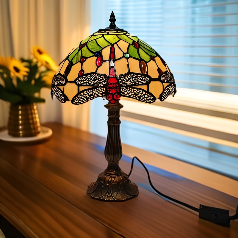 12" Dragonfly Mediterranean Style Desk Lamp