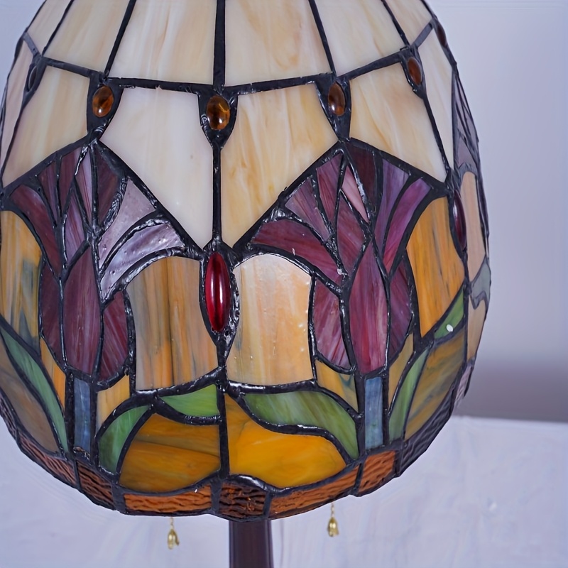 12" Tiffany-Style Floral Glass Table Lamp