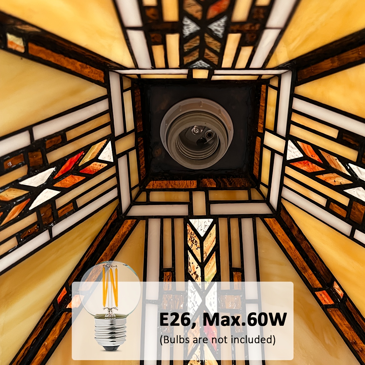 Stained Glass Gooseneck Floor Lamp