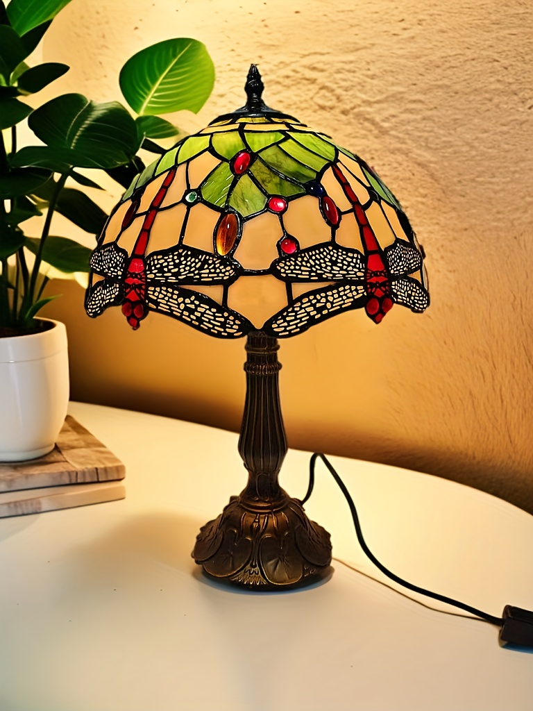 12" Dragonfly Mediterranean Style Desk Lamp