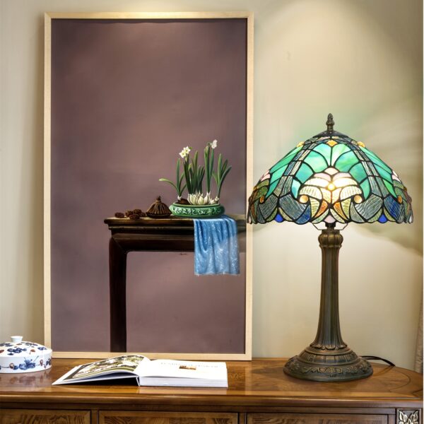 Green Watermelon Rind Tiffany Table Lamp