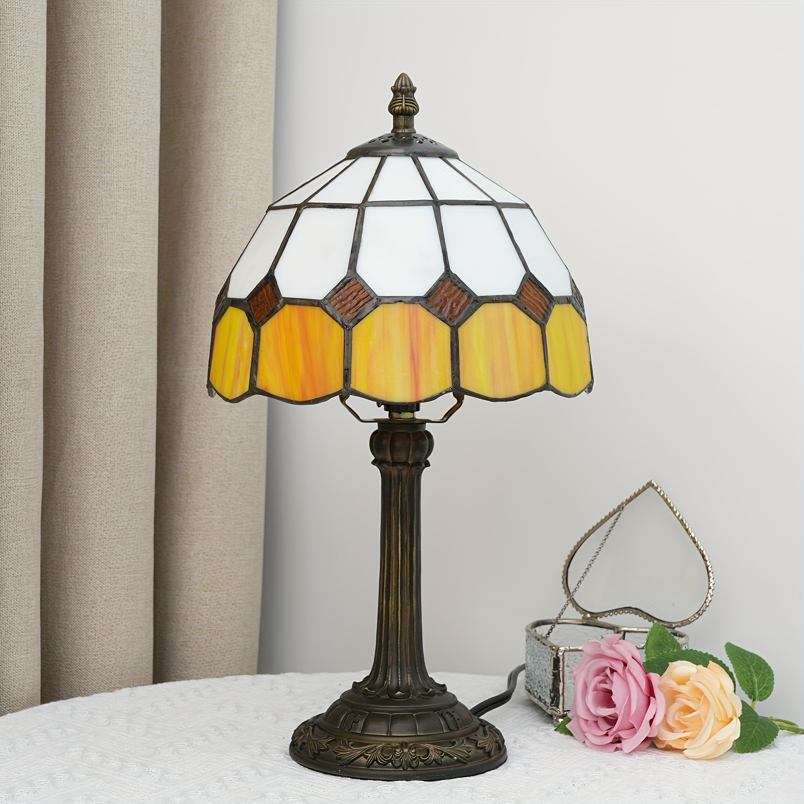 Tiffany Style Colored Glass Table Lamp