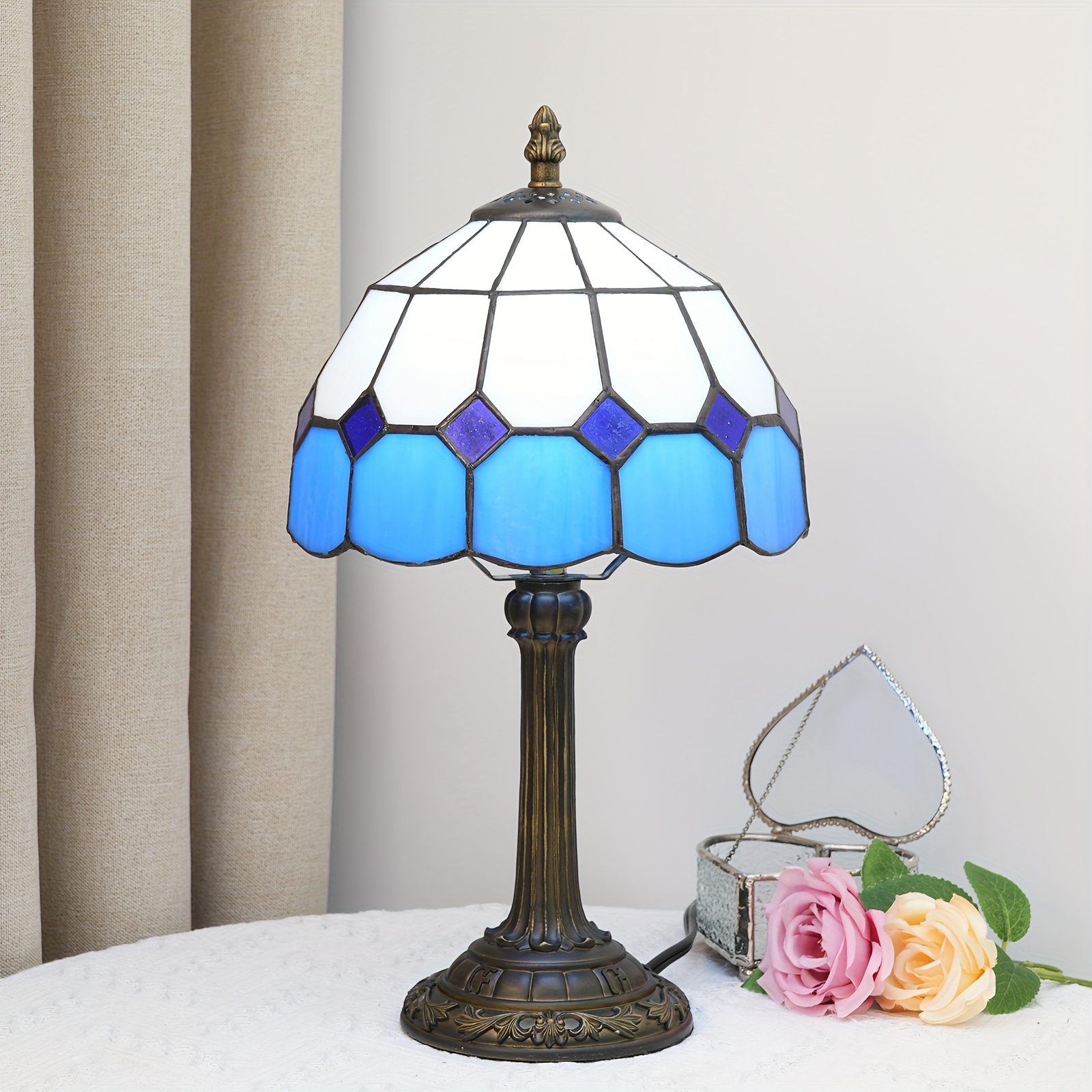 Tiffany Style Colored Glass Table Lamp