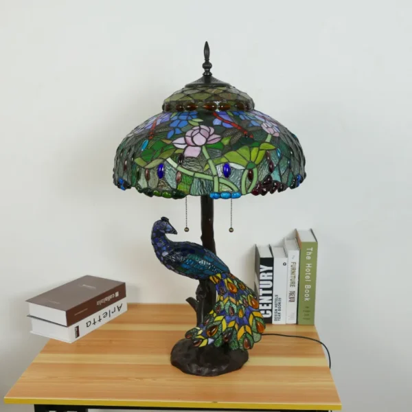 Tiffany Colorful Stained Glass Table Lamp