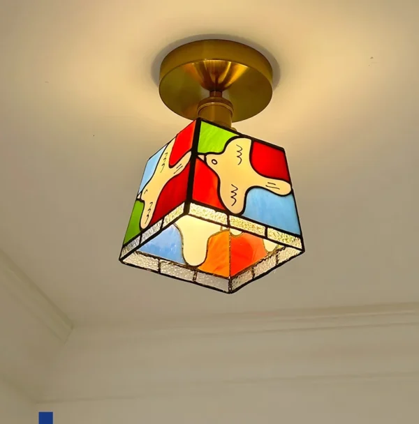 Mediterranean Tiffany Chandelier Stained Glass Pendant Light