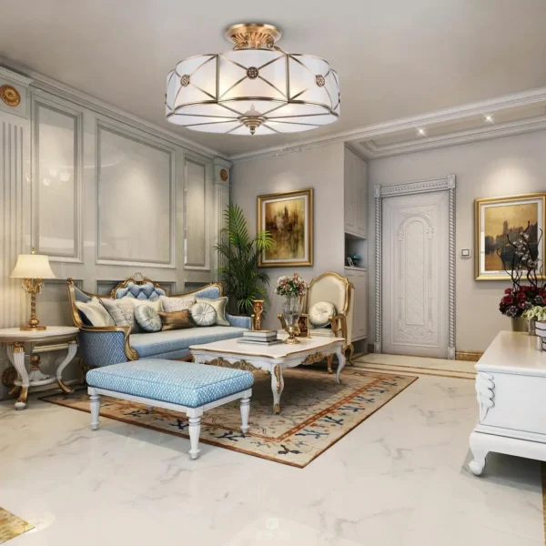 Tiffany Lamp Stained Glass 4-Light Pendant Chandelier